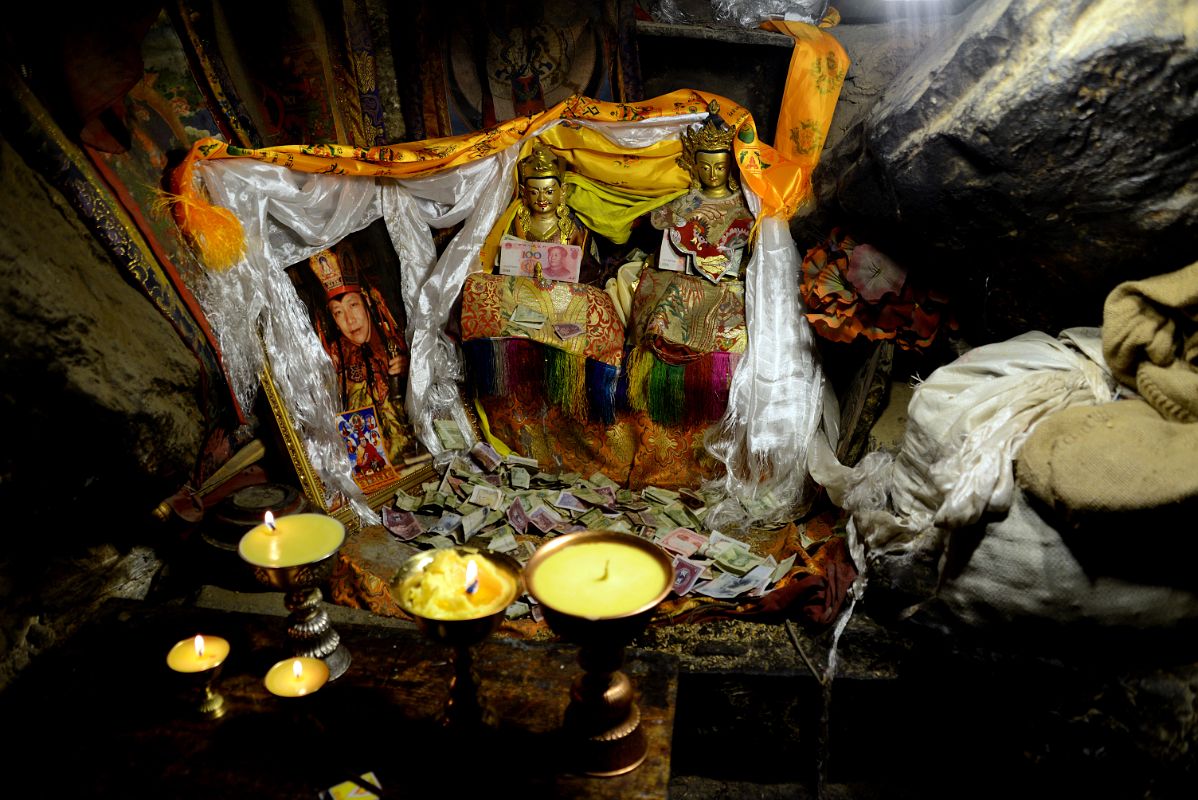 21 Statues Of Padmasambhava And Avalokiteshvara In The Cave At Rong Pu Monastery Between Rongbuk And Mount Everest North Face Base Camp In Tibet
